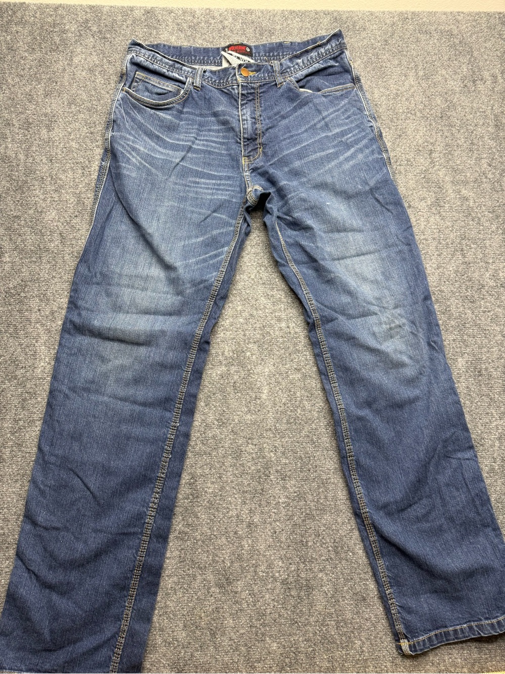 Wolverine FR Men's 34 Fire Resistant Blue Straight-Leg Work Jeans
